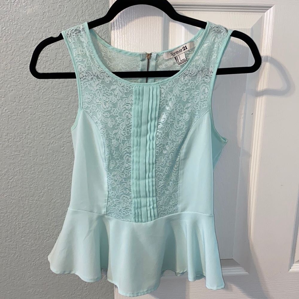 Lace peplum blouse